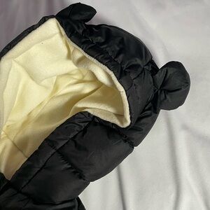 tianzong snowsuit baby black with hood adorable  and warm for winter travel